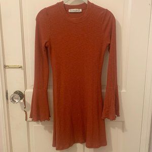 Red/dark orange sweater dress